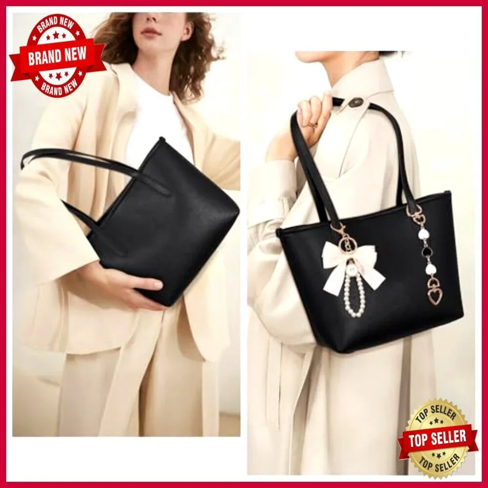 Small Vegan Leather Tote Bag Hobo Shoulder Bag Work College Purse